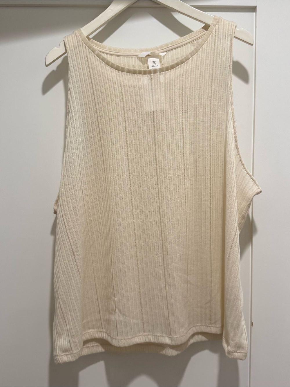 H&M Ribbed Sleeveless Tank Top - Cream